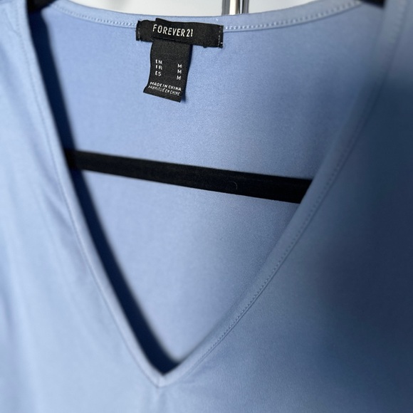 Forever 21 Light Blue V-Neck Bodysuit - Picture 2 of 3